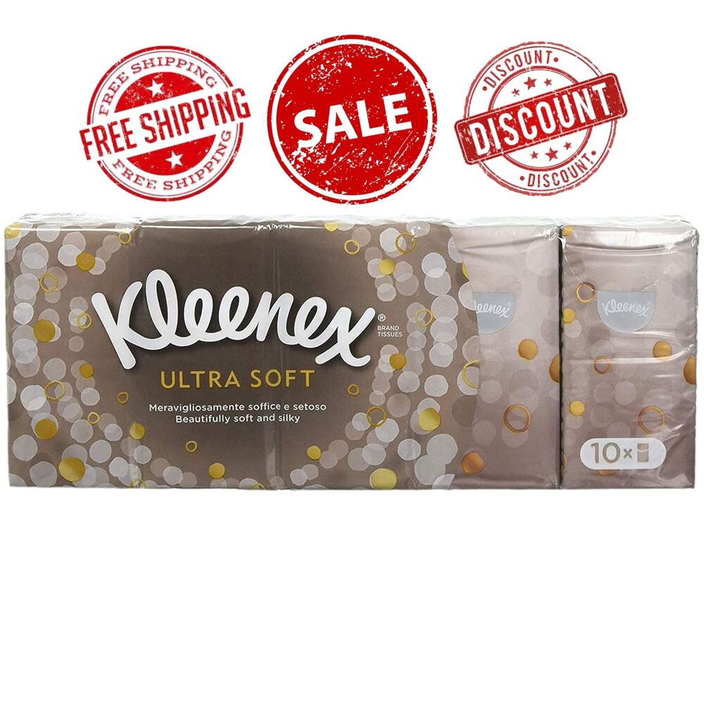 Kleenex Ultra Soft Facial Tissue, Pocket Pack, Pack of 10
